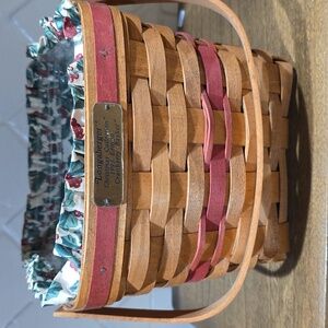 Longaberger Christmas Basket “1995 Cranberry Basket” With Liner